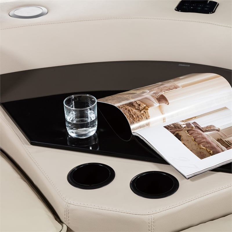 EK-L121 Light Gray Color With Genuine Leather Sectional