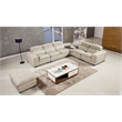EK-L121 Light Gray Color With Genuine Leather Sectional