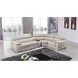 EK-L516 Light Gray Color With Genuine Leather Sectional  Right Facing Chaise