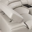 EK-L516 Light Gray Color With Genuine Leather Sectional  Right Facing Chaise