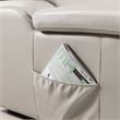 EK-L516 Light Gray Color With Genuine Leather Sectional and Left Facing Chaise