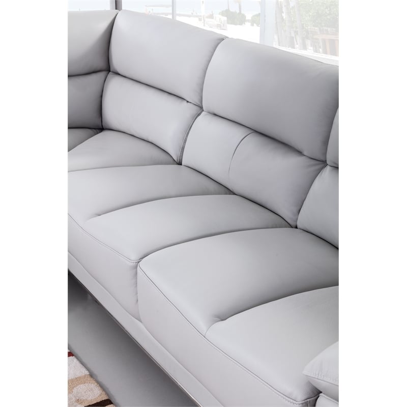 EK-L8000M Light Gray Color With Sectional Faux Leather and Leather Match