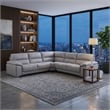 EK-L8000M Light Gray Color With Sectional Faux Leather and Leather Match