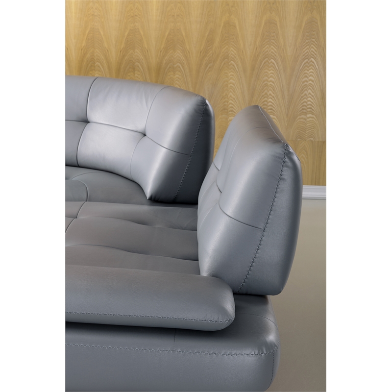 EK-L8005M Blue Gray Color With Sectional Faux Leather and Leather Match