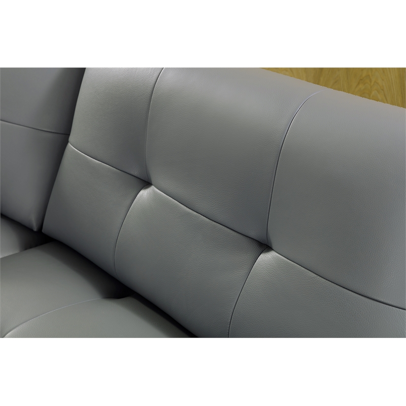 EK-L8005M Blue Gray Color With Sectional Faux Leather and Leather Match