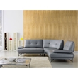 EK-L8005M Blue Gray Color With Sectional Faux Leather and Leather Match