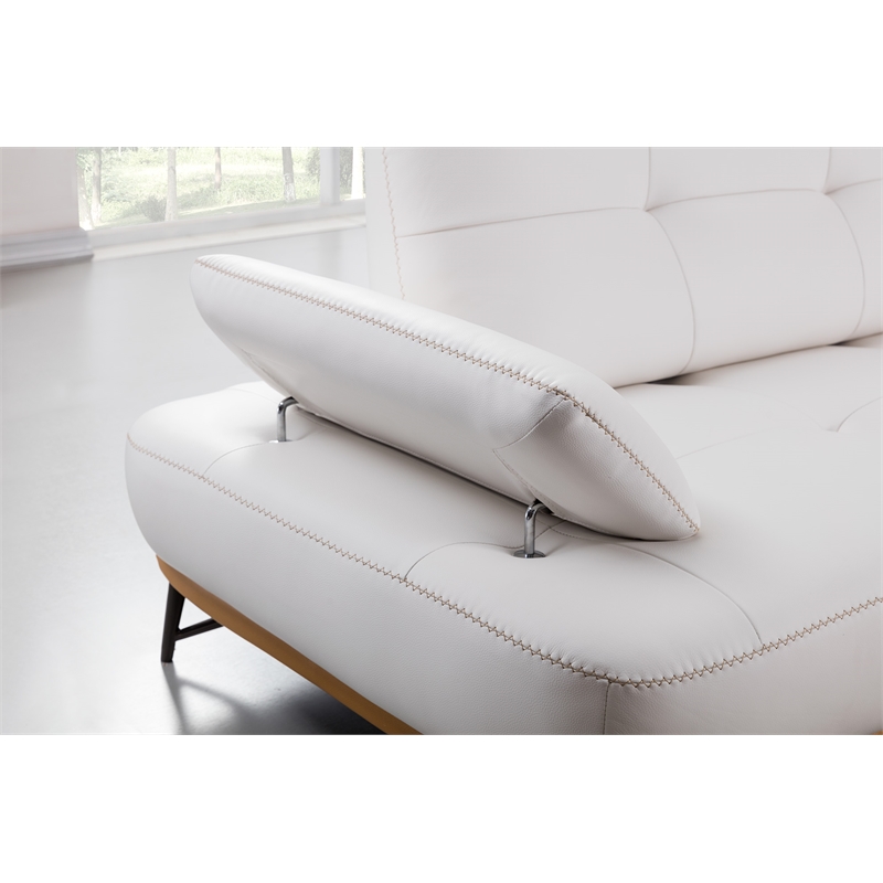 EK-L8005M White and Yellow Color With Sectional Faux Leather and Leather Match