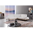 EK-L8005M White and Yellow Color With Sectional Faux Leather and Leather Match