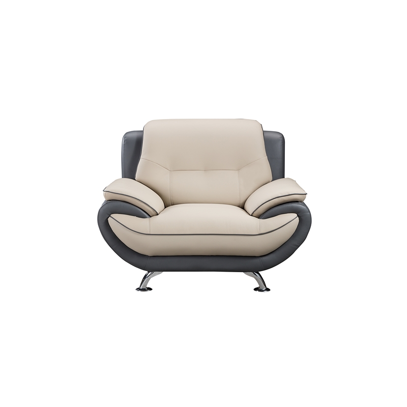 AE208 Light Gray and Dark Gray Color With Chair Faux and Bonded Leather