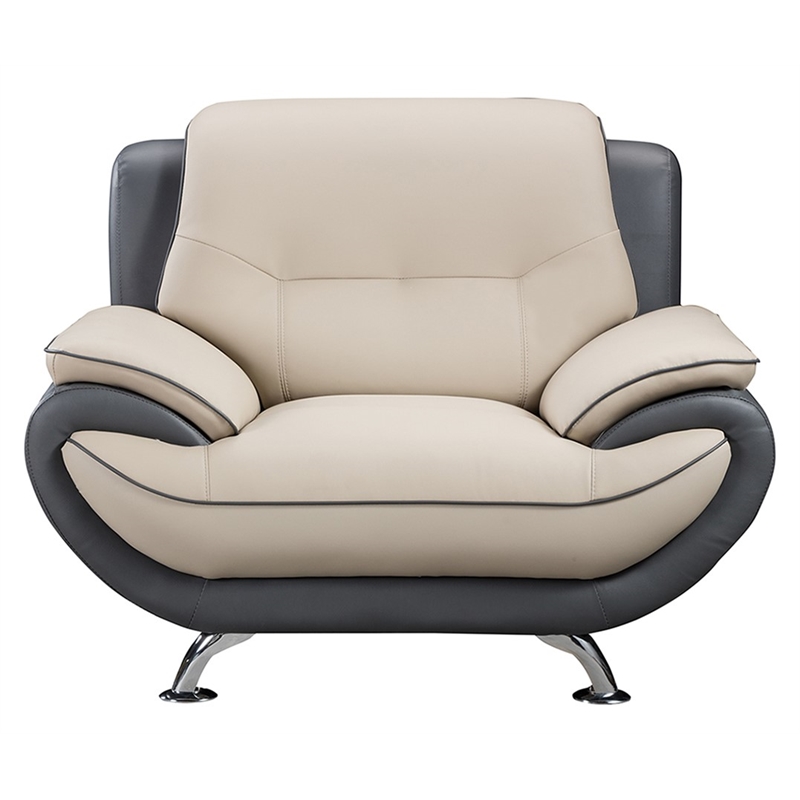 AE208 Light Gray and Dark Gray Color With Chair Faux and Bonded Leather