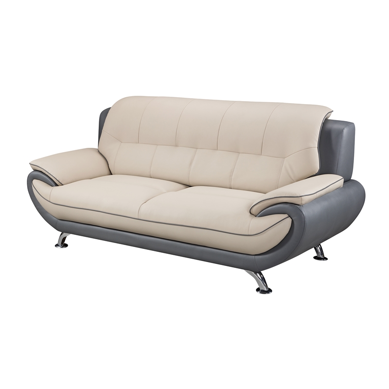 AE208 Light Gray and Dark Gray Color With Sofa Faux and Bonded Leather