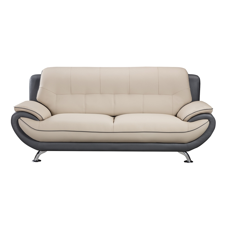 AE208 Light Gray and Dark Gray Color With Sofa Faux and Bonded Leather