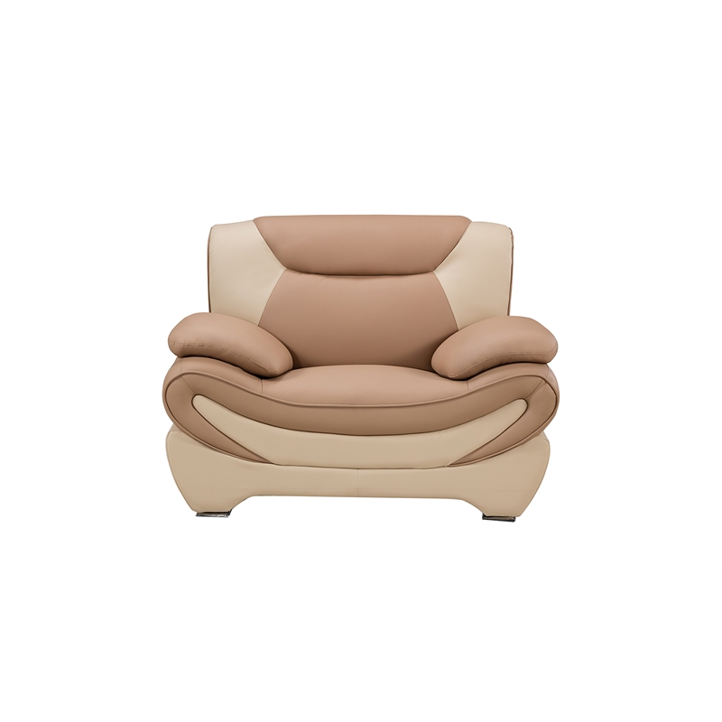 AE209 Camel (Tan) and Ivory Color With With Faux Leather Chair