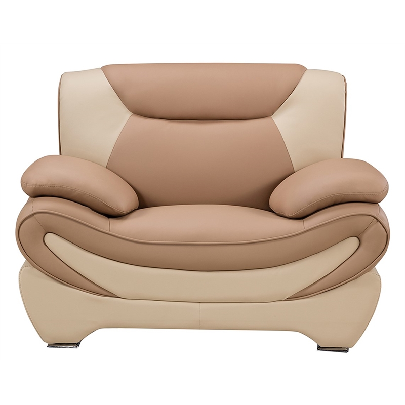AE209 Camel (Tan) and Ivory Color With With Faux Leather Chair