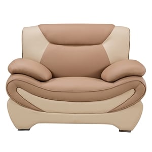 AE209 Camel (Tan) and Ivory Color With With Faux Leather Chair