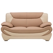 AE209 Camel (Tan) and Ivory Color With With Faux Leather Loveseat
