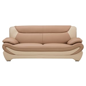 AE209 Camel (Tan) and Ivory Color With With Faux Leather Sofa