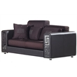 AE223 Burgundy (Brown) Faux Leather and Fabric Loveseat