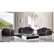 AE223 Burgundy (Brown) Faux Leather and Fabric Loveseat