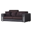 AE223 Burgundy (Brown) Faux Leather and Fabric Sofa