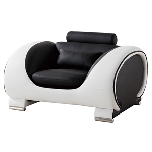 ae-d802 2-tones black and white color with faux leather chair
