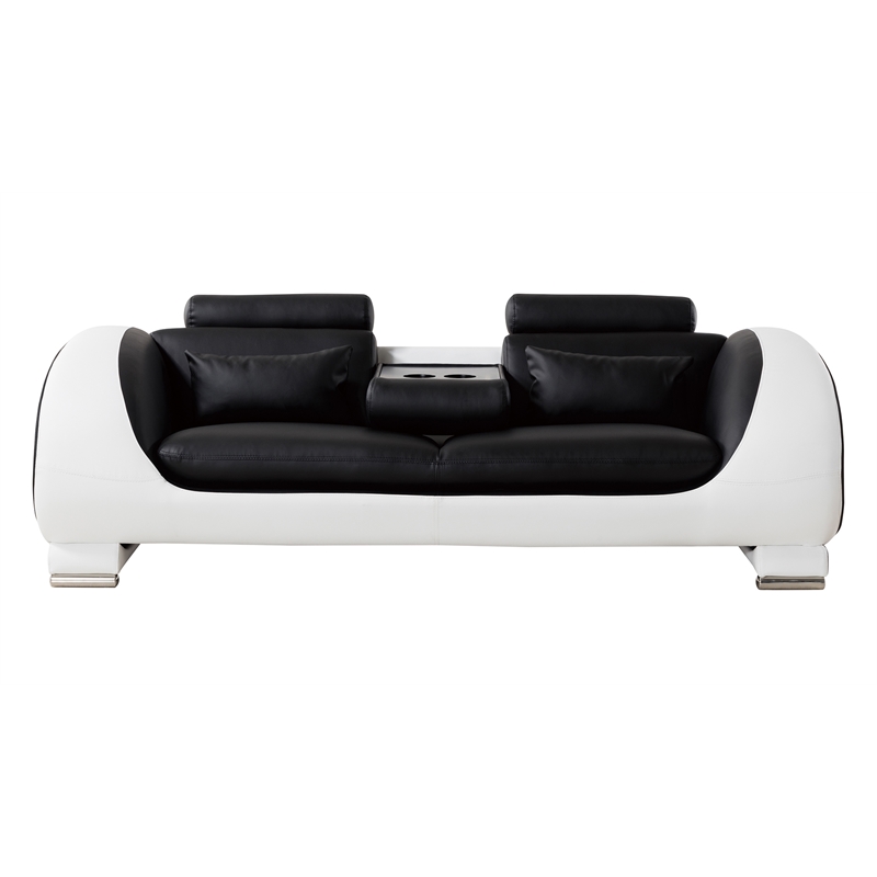 AE-D802 2-Tones in Black and White Color With Faux Leather Sofa