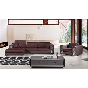 ae-l238 burgundy (brown) color fabric sectional left facing chaise