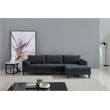 AE-LD826L Dark Gray Color With Velvet Right Facing Chaise Sectional