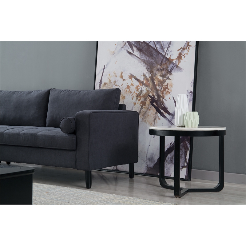 AE-LD826R Dark Gray Color With Velvet Left Facing Chaise Sectional