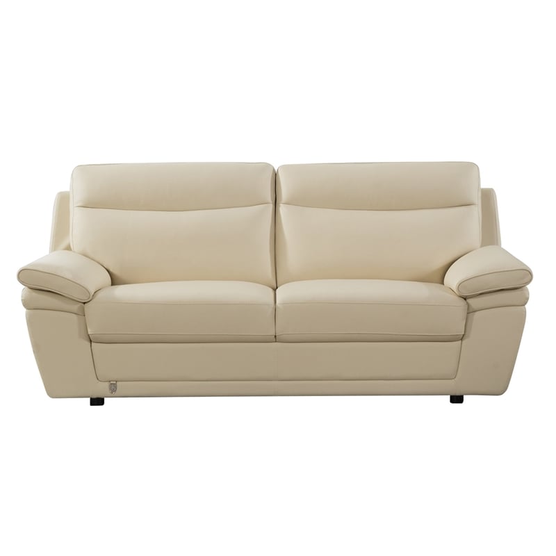 EK092 Cream Color With Italian Leather Sofa