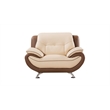 EK9600 Cream and Taupe Color With Faux Leather Chair