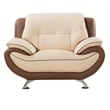 EK9600 Cream and Taupe Color With Genuine Leather Chair