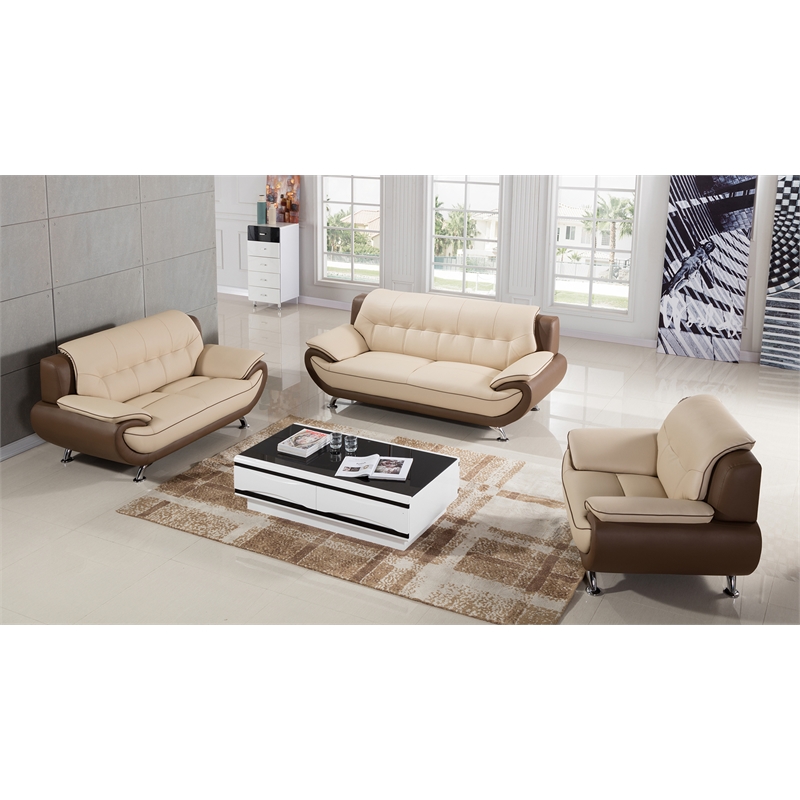 EK9600 Cream and Taupe Color With Genuine Leather Chair