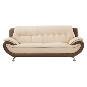 EK9600 Cream and Taupe Color With Genuine Leather Sofa