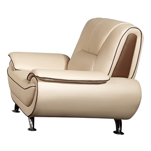 ek9608 cream and taupe color with faux leather chair