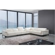 EK-L095 White Color With Italian Leather 4-piece Sectional and 1 console