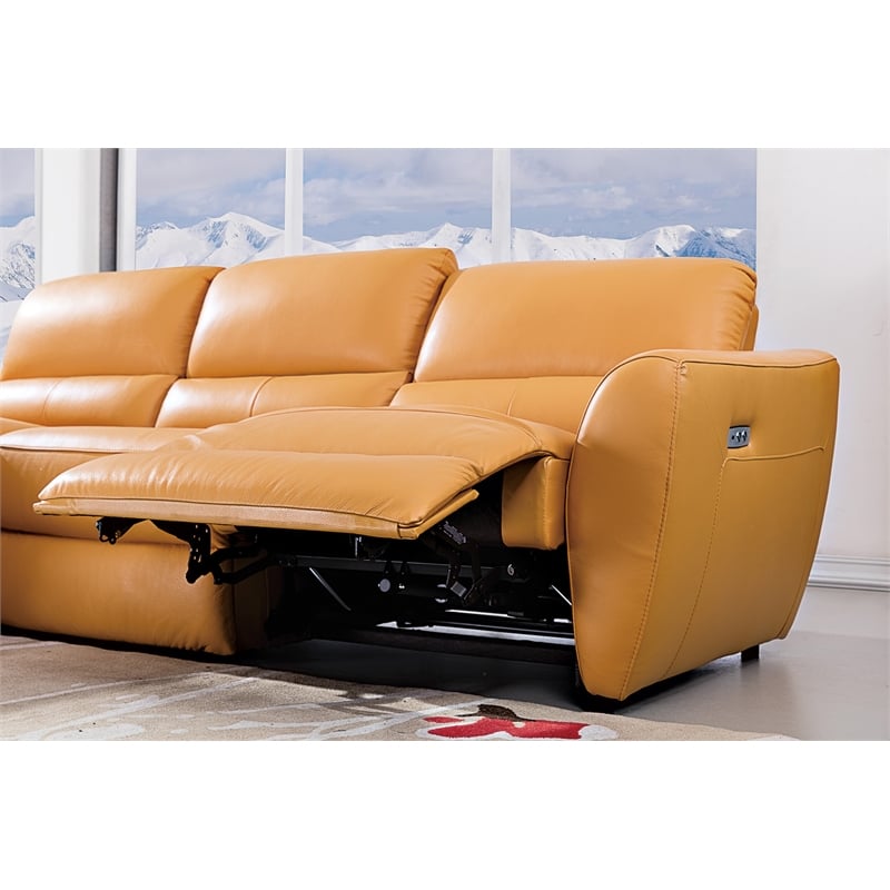 EK-L8001R Top grain leather Yellow Color With Sectional Left Facing Chaise
