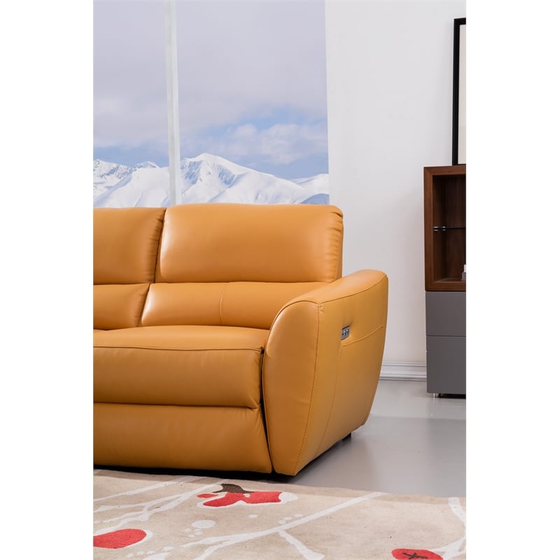 EK-L8001R Top grain leather Yellow Color With Sectional Left Facing Chaise