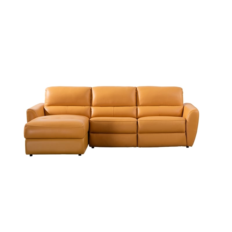 EK-L8001R Top grain leather Yellow Color With Sectional Left Facing Chaise