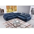 EK-L8002M Navy Blue Color With Italian Top Grain Leather Sectional
