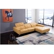 EK-L8007 Yellow Color Italian Top-grain Leather Sectional Right Facing Chaise