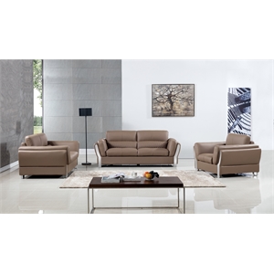 AE690 Taupe (Brown) Color With Microfiber Leather Sofa