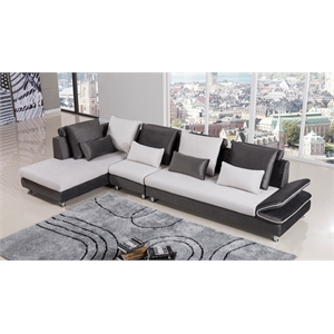 ae-l341 gray color with fabric sectional left facing chaise