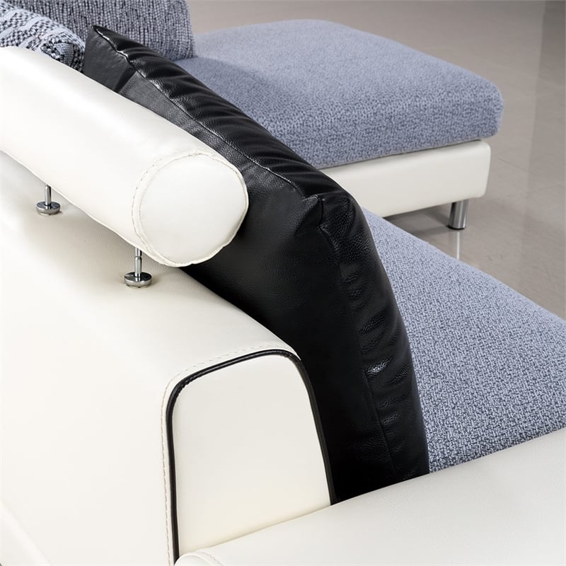 AE-L343 Gray Color With Fabric Sectional Right Facing Chaise