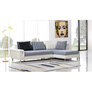 ae-l343 gray color with fabric sectional right facing chaise