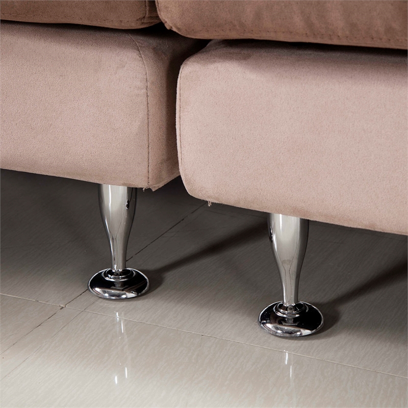 AE-L382 Light Brown Color With Microfiber Sectional Right Facing Chaise