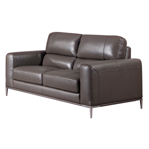 ek016 taupe (brown) color with italian leather loveseat