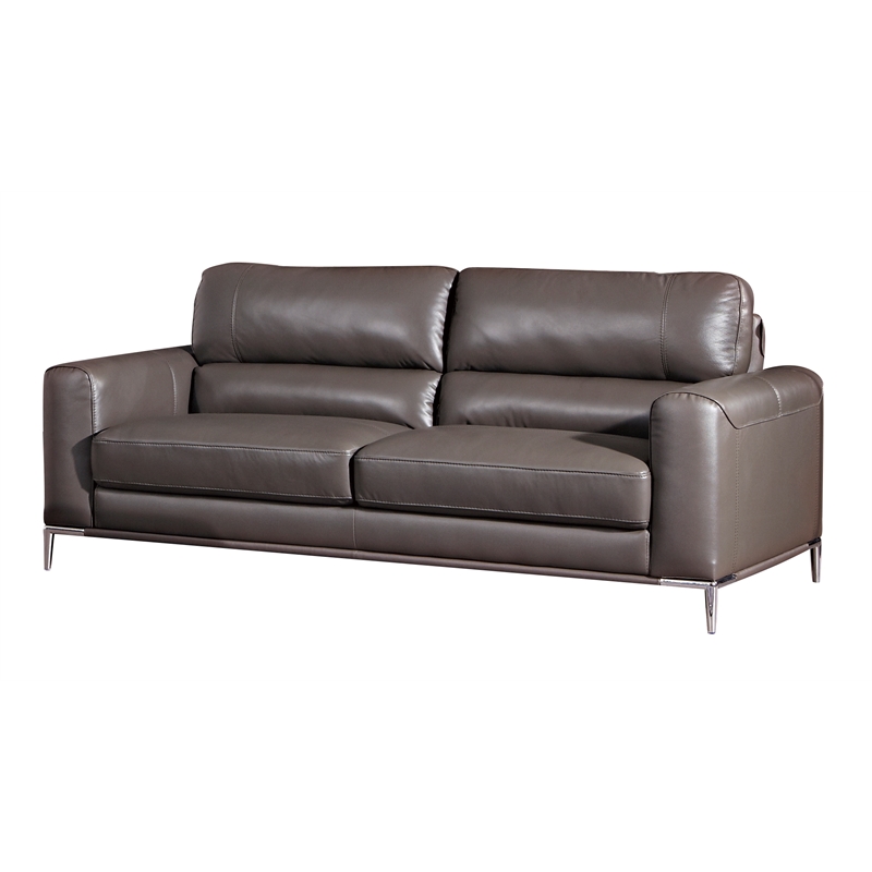 EK016 Taupe (Brown) Color With Italian Leather Sofa