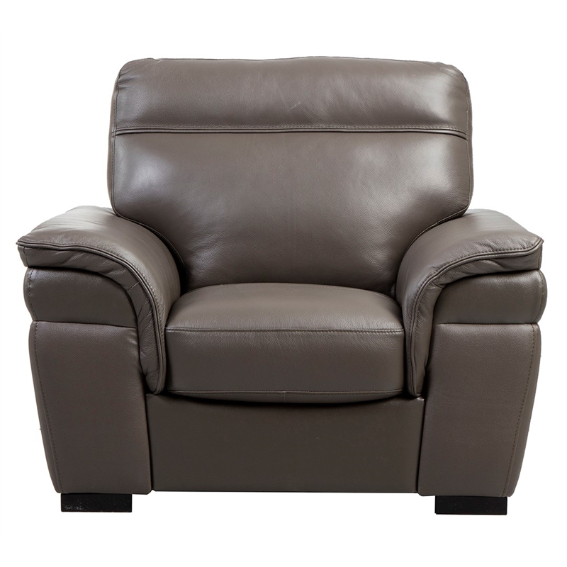 EK020 Taupe (Brown) Color With Italian Leather Chair