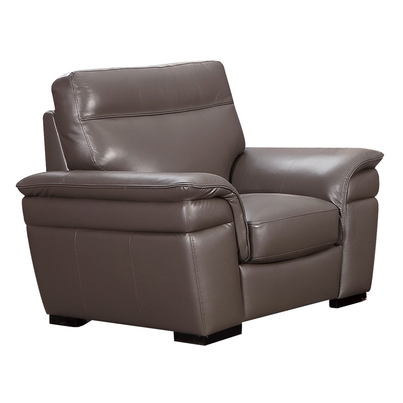 EK020 Taupe (Brown) Color With Italian Leather Chair